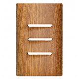 Placa p/ 3 Interruptores Horizontais 4x2 com Suporte - Novara Cumaru